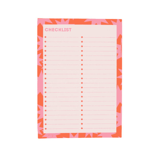Bloco Checklist Pink