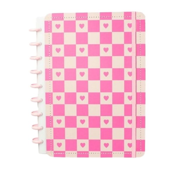 Caderno de Disco Xadrez Corações