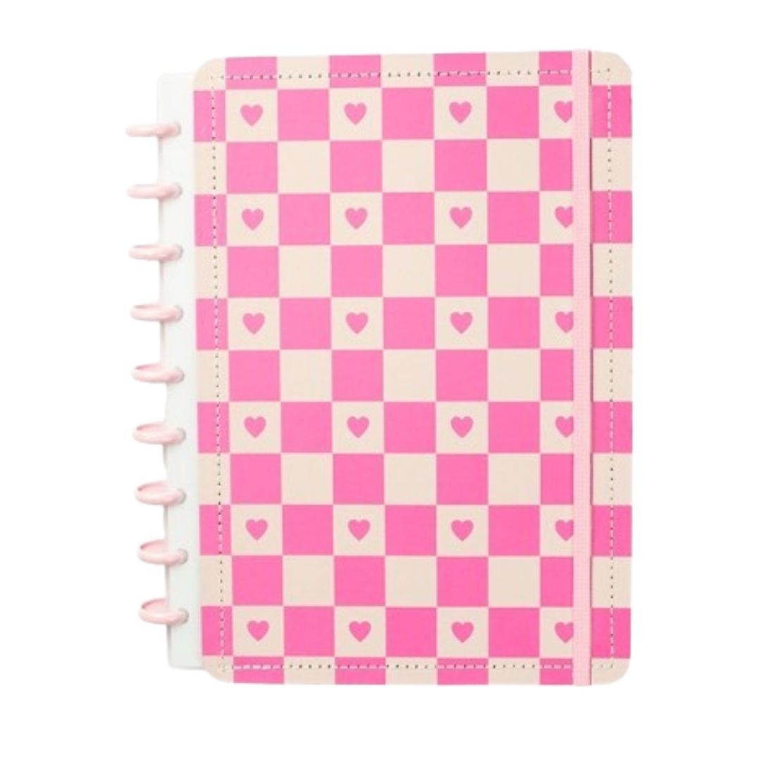 Caderno de Disco Xadrez Corações
